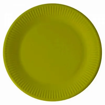 Image de Assiettes en carton compostables, unies, vert citron, 23 cm, lot de 8