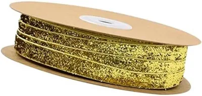 Produktbild von PromoHome® Luxe Glitter Samtband Rolle - 10mm Breite 20 Meter - Gold