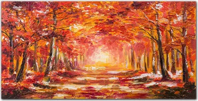 Produktbild von Coloray Bild aus Acryl 140 cm x 70 cm - Gehärtetes Acryl Bild auf Acrylglas Küche Wohnzimmer Wanddekoration Dekoration - Natur Wald Herbstlaub
