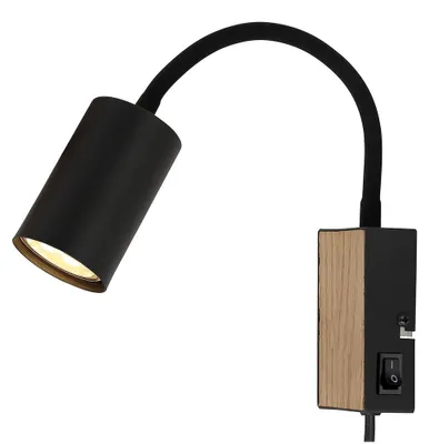 Immagine prodotto di Faretto, effetto legno, MDF, scandinavo, nero, H 42,5 cm