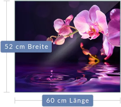Produktbild von Herdabdeckplatte Abdeckung Glaskeramikkochfeld Abdeckplatte 1-Teilig 60x52 Orchidee Schutz