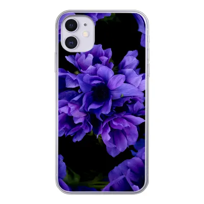Produktbild von MuchoWow® Handyhülle Schutzhülle Hülle für iPhone 11 Muster - Blumen - Lila Silikon Softcase Handy Hülle - Handytasche