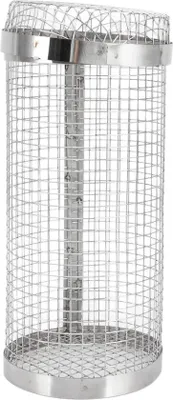 Immagine prodotto di Cesto per griglia Famanu, 30 cm, a forma di cilindro - Cesto in acciaio inossidabile per grigliate, ideale per campeggio e barbecue