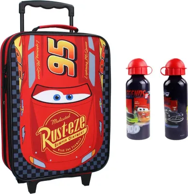 Produktbild von Disney Pixar Cars Kinder 2tlg Set Trolley Kinderkoffer plus Alu Trinkflasche