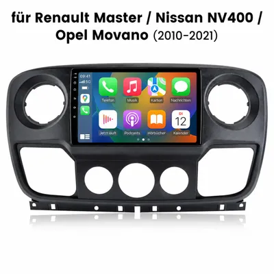 Image de Autoradio Android 15 de 10 pouces, avec 2 Go de RAM et 64 Go de stockage, compatible Carplay, pour Renault Master III, Opel Movano B et Nissan NV400 (modèles de 2010 à 2021), avec GPS, Wi-Fi, Bluetooth, DAB+ etau volant (SWC), ainsi qu'un processeur DSP, Image générée par une IA