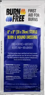 Obrázek produktu pro Obvaz na rány Burnfree 20x20 cm, sterilní, gelový, tlumící bolest, chladivý, ideální na popáleniny a poranění kůže.