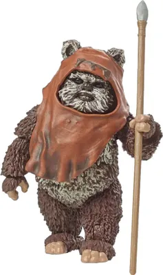 A Star Wars Ewok action figure holding a spear.