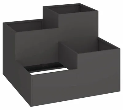 Immagine prodotto di Vaso per piante – Fioriera – Vaso da giardino – Vaso per orto – Rialzato – Acciaio nero robusto – 80x80x60 cm
