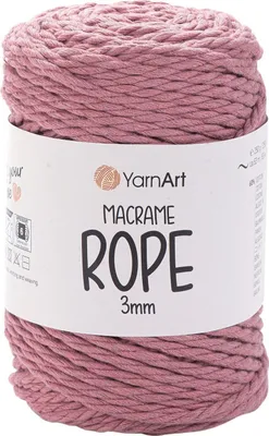 Obrázok produktu pre Yarn Art Macrame Rope 3 mm 63 m 792 Old Pink Špagát