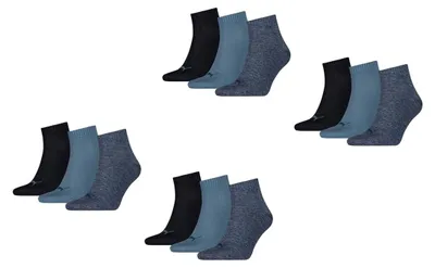 Obrázok produktu pre Puma Quarter Socken, 12 párov, denim: veľkosť 43-46. Veľkosť: 43-46