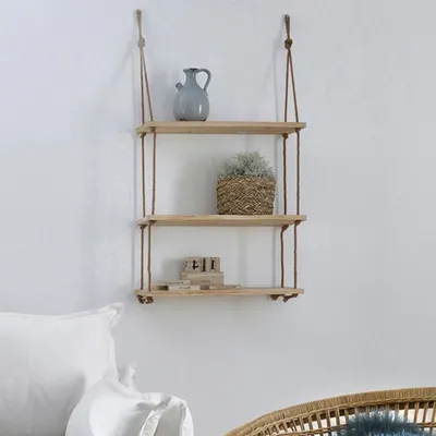 Image de Corio - Étagère, 40x13x110h cm Chêne Clair, 3 Tablettes