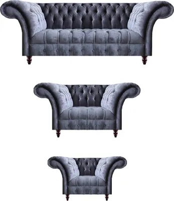 Productafbeelding van Schicke Graue Polstersofas Chesterfield Textilmöbel Wohnzimmer Einrichtung