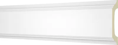 Produktbild von 2 Meter Flachleiste 115x40mm - Stuckleiste aus Polyurethanglatt, weiß, stoßfest - AD394 Hexim Perfect Serie 1 - Flachprofil Dekorleiste Wandleiste Zierprofile