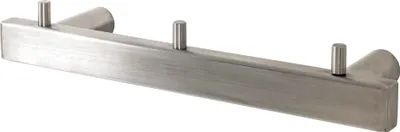 Produktbild von HAKU Wandgarderobe Garderobenleiste Handtuchhalter edelstahl - Edelstahl, B/H/T: 26x4x6 cm