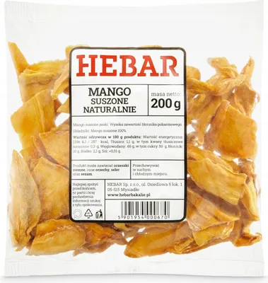 Zdjęcie produktu dla Suszone mango 200 G - Paski mango - Substytut gumy owocowej - Bez dodatku cukru - Wysoka zawartość błonnika