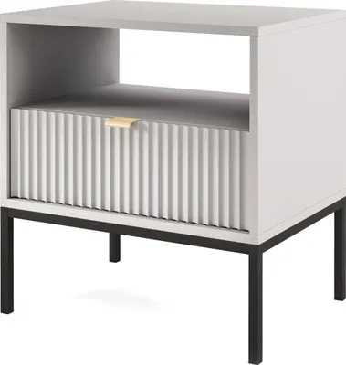 Produktbild von Masseno Nachttisch STELLARE Nachtschrank Beistelltisch für Schlafzimmer 54 x 56 x 39 cm Grau