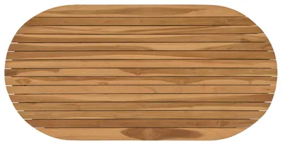Zdjęcie produktu dla Blat stołu vidaXL, 110 x 55 x 3,5 cm, owalny, z litego drewna tekowego, naturalny