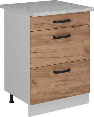 Zdjęcie produktu dla Szafka dolna do kuchni Vicco R-Line Złoty dąb energetyczny 60 cm BP Marmur, Model 52267