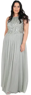 Produktbild von Maya Deluxe Damen Maxikleid Für Brautjungfer Neckholder Pailletten Verziert Absc