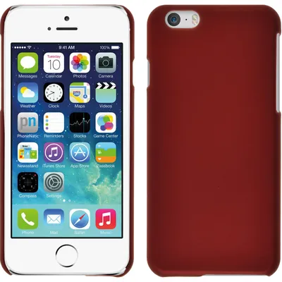 Produktbild von PhoneNatic Case kompatibel mit Apple iPhone 6s / 6 - Hülle rot gummiert Hard-case + 2 Schutzfolien