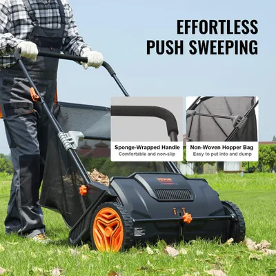 Productafbeelding van Handmatige Bladveger - Grasveger - 21 inch Veegbreedte - Inclusief Opvangzak