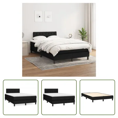 Produktbild von The Living Store Boxspringbett mit Matratze Schwarz 120x200 cm Stoff