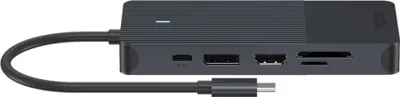 Produktbild von Rapoo UCM-2006, USB Typ-C, 3ˌ5 mm, DisplayPort, HDMI, RJ-45, USB 3.2 Gen 1 (3.1 Gen 1), USB Typ-C, Männlich, Schwarz, 5 Gbit/s, 7,5 W