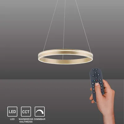 Produktbild von Paul Neuhaus LED Pendellampe CCT Q-Vito Ring Pendelleuchte Ring Works with Alexa, Fernbedienung messing matt Wohnzimmer, Esszimmer, Küche 8411-13, 8411-55, 8411-60
