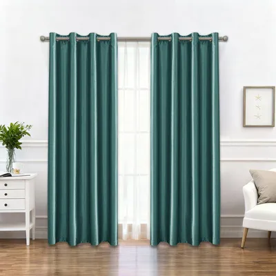 Verdunkelungsvorhänge 2er-Set, 117x137 cm, Dunkelgrün, Polyester