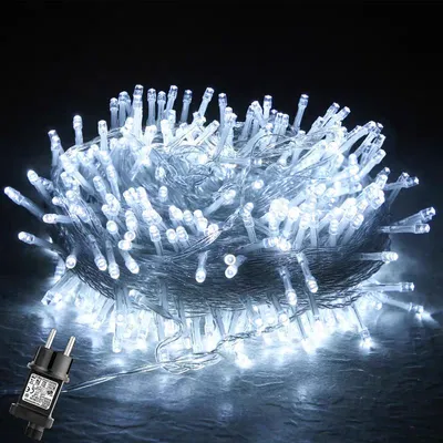 Produktbild von 50M 400 LED Lichterkette 8 Lichtmodi Wasserdicht mit Timer Innen Party Hochzeit Weihnachten Garten Deko, Weiß