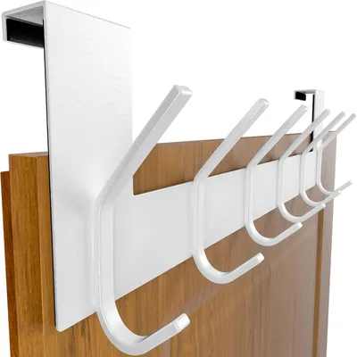 Imagen del producto de Barra para colgar con 6 ganchos, de metal, de 39 x 2,5 x 4 cm, ideal para la cocina y el baño