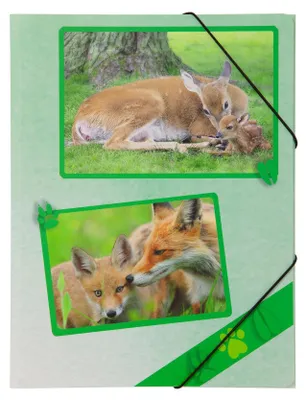 Produktbild von Pagna Gummizugmappe A4 PP Waldtiere 3 Einschlagklappen