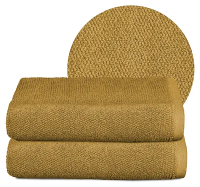 Produktbild von BEAUTEX Handtuch-Set Premium Frottier Sets, 100% Baumwolle 550g/m²,Gold,Set: 2 Handtücher - 50x100 cm