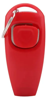 Productafbeelding van Hondentrainingshulpmiddel - Clicker met fluitje voor binnengebruik (rood)