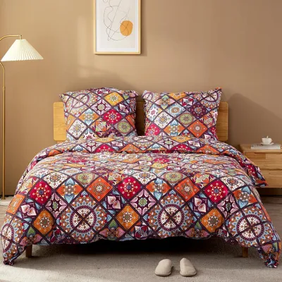 Produktbild von ATsense Bettwäsche Set 135x200 Baumwolle Bunt Renforcé 4teilig