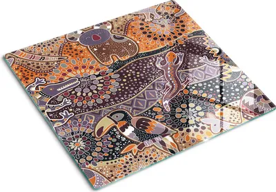 Immagine prodotto di Piatto in vetro per piano cottura, 60x52 cm. Protezione antischizzi, piano di lavoro in vetro, tagliere. Set