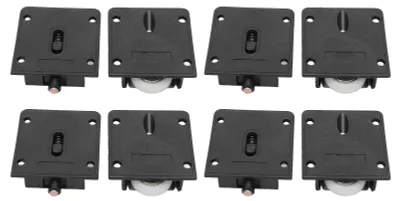 Image de 4 jeux de roulettes pour portes coulissantes de 25 mm, roulettes pour penderies, accessoires pour meubles de rangement