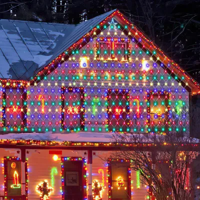 Produktbild von Peviasot LED Lichternetz 2x2M Bunt Lichterkette Weihnachtsbeleuchtung Lichtervorhang Innen Deko 8 Modi 200 LEDs