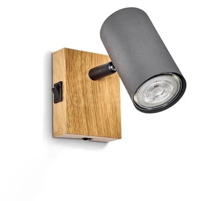 Produktbild von Gambellara »Gambellara« Wandlampe aus Metall in Holzoptik/Schwarz/Anthrazit