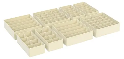 Produktbild von 8-teiliges Unterwäsche-Organizer-Set – Schubladenteiler – Beige – 32 x 32 x 10 cm