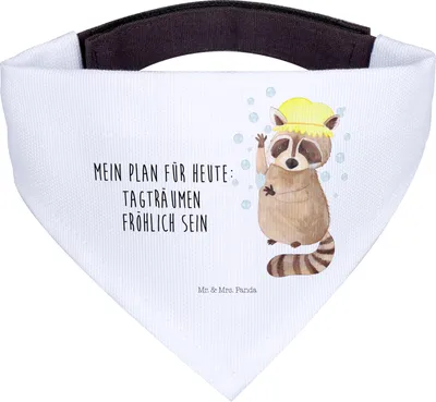 Produktbild von Mr. & Mrs. Panda Halstuch Für Hunde Waschbär - Weiß - Geschenk, Plan, Seifenblasen, Hund, Tagträumen, Lustige Sprüche, Waschen, Hundehalstuch, Fröhlich, Tuch