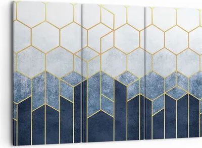 Produktbild von Bild auf Leinwand - Leinwandbild - 3 Teile - Abstraktion Figuren Geometrisch - 105x70cm - Wand Bild - Wanddeko - Wandbilder - Leinwanddruck - Bilder - Wanddekoration - Leinwand bilder - CE105x70-5135