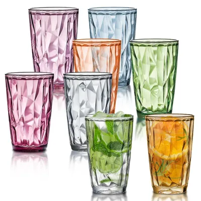 Immagine prodotto di Solidchoice - Set di 8 bicchieri in plastica colorata, capacità 470 ml