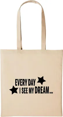 Produktbild von Huuraa Baumwollbeutel Everyday i See My Dream Geschenk Einkaufstasche Natural 10 Liter Baumwolle Everyday i See My Dream Accessoire