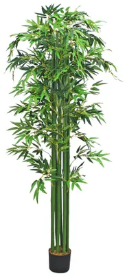 Immagine prodotto di Bambù Pianta Albero Artificiale Plastica con Legno Naturale 210cm Decovego