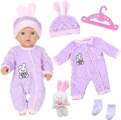 Imagen del producto de Muñeco de conejo de peluche, 45 cm, color lila, juguete suave para niños
