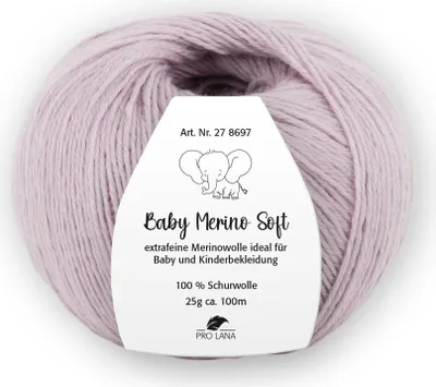 Produktbild von Pro Lana Baby Merino Soft 25g extrafeine Wolle Babywolle 100% Schurwolle 100 m NS 2,5-3,5mm 91 nebel