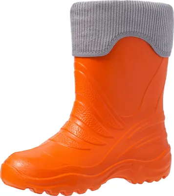 Produktbild von Ladeheid Kinder Mädchen Jungen federleichte Eva Thermo Gummistiefel gefüttert LA-861 (Orange151c/Grau, 34/35)