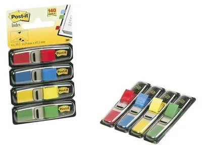Immagine prodotto di Post-it Segnapagina Index Mini 683 Adesivi Scrivibili Riposizionabili con Frecce Colori Assortiti 12x43,2 mm Confezione da 10