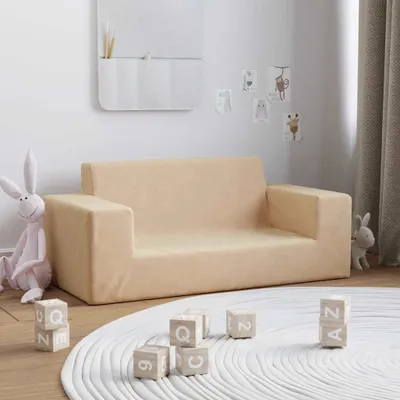Immagine prodotto di Divano per Bambini a 2 Posti Crema in Morbido Peluche